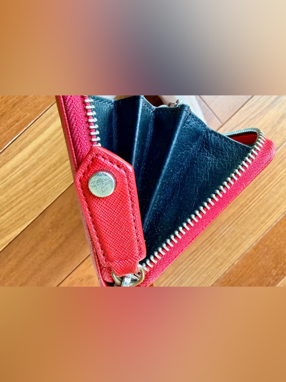 Vivienne Westwood Matilda Red Saffiano Leather zip-Around Long Wallet. EUC - Picture 10 of 16